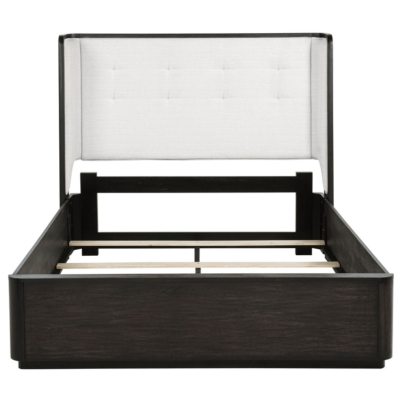 Leandro 55-inch Queen Wingback Bed Burnished Black