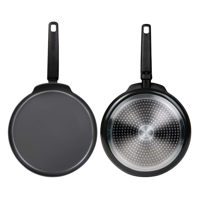 3 PACK BUNDLE - 11" CREPE PAN + 8" FRY PAN + 9.5" FRY PAN, WITH BAKELITE HANDLE, CAST ALUMINUM WITH SUPERIOR CERAMIC PTFE FREE NON-STICK