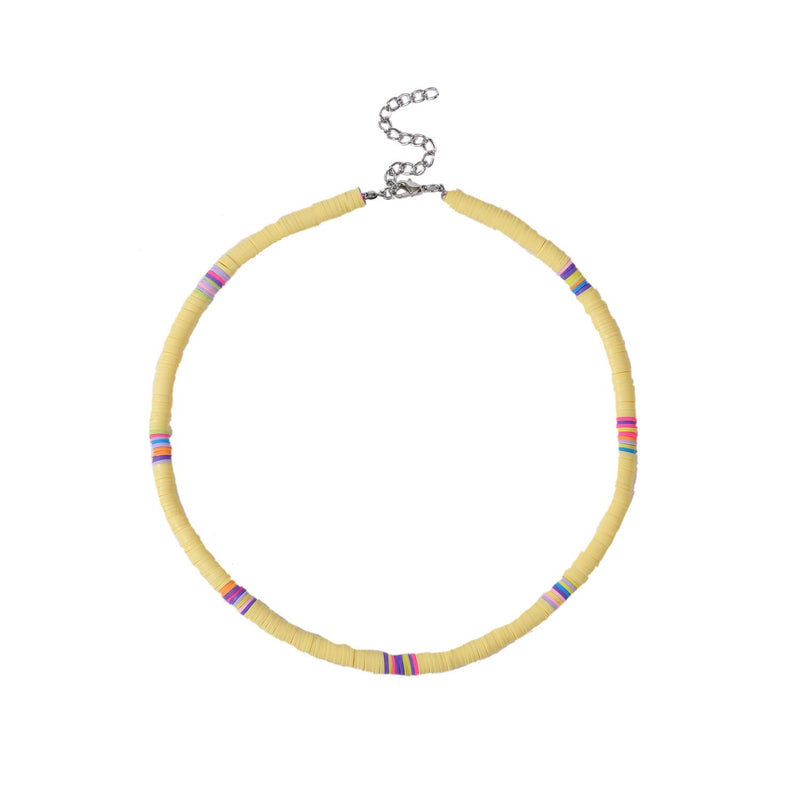 Bohemian Colorful Polymer Clay Disc Beads Necklace