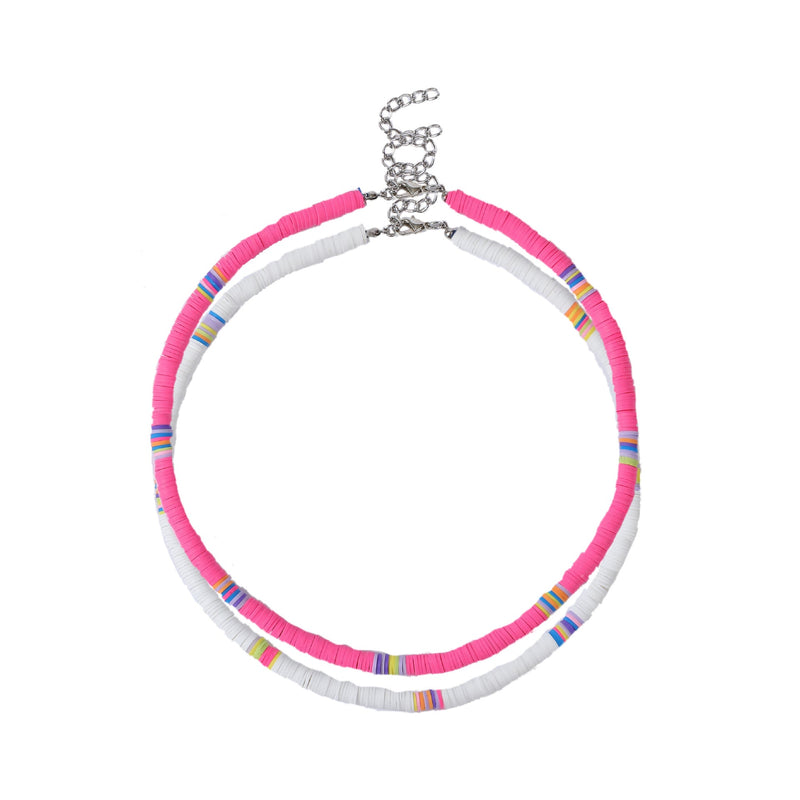 Bohemian Colorful Polymer Clay Disc Beads Necklace