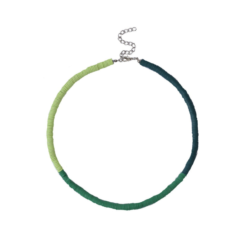 Bohemian Colorful Polymer Clay Disc Beads Necklace