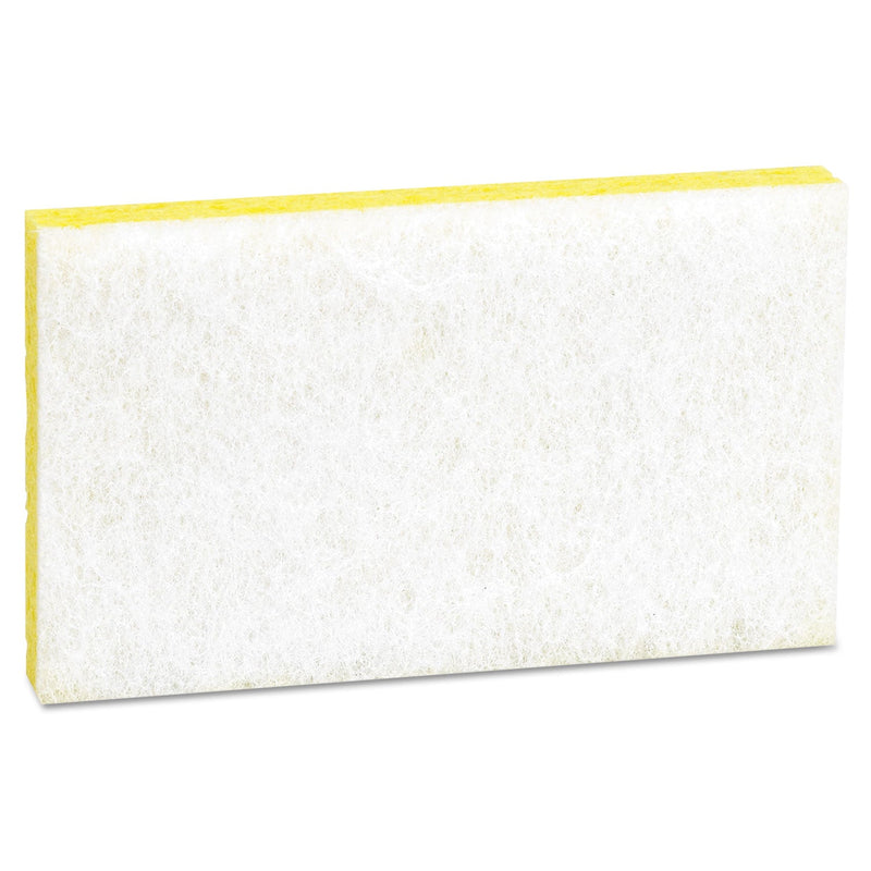Scotch-Brite Light-Duty Scrubbing Sponge, #63, 3.6 x 6.1, 0.7" Thick, Yellow/White, 20/Carton