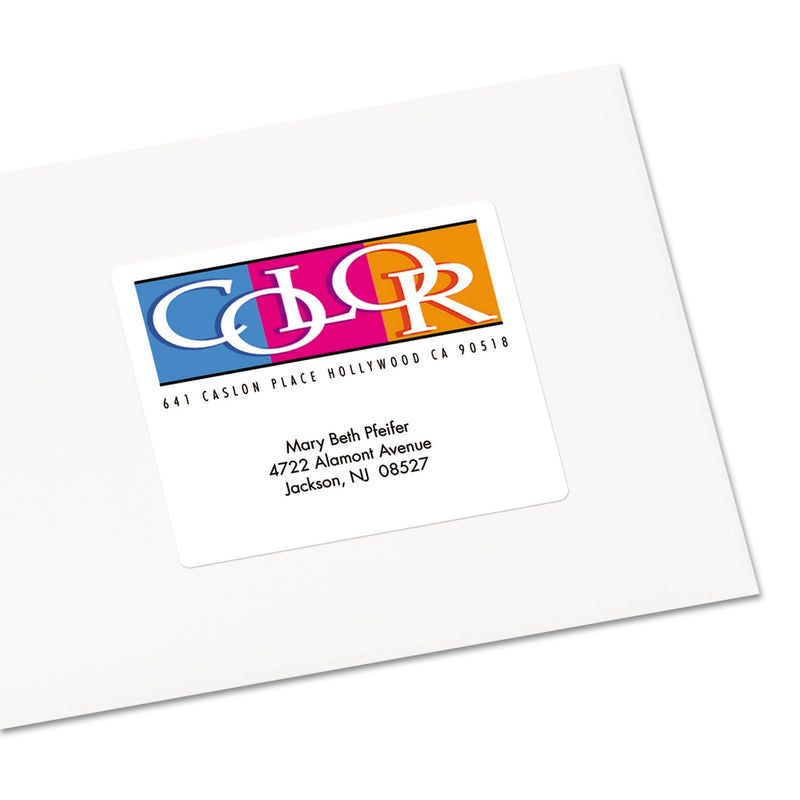 Avery Vibrant Inkjet Color-Print Labels w/ Sure Feed, 3.33 x 4, Matte White, 120/PK