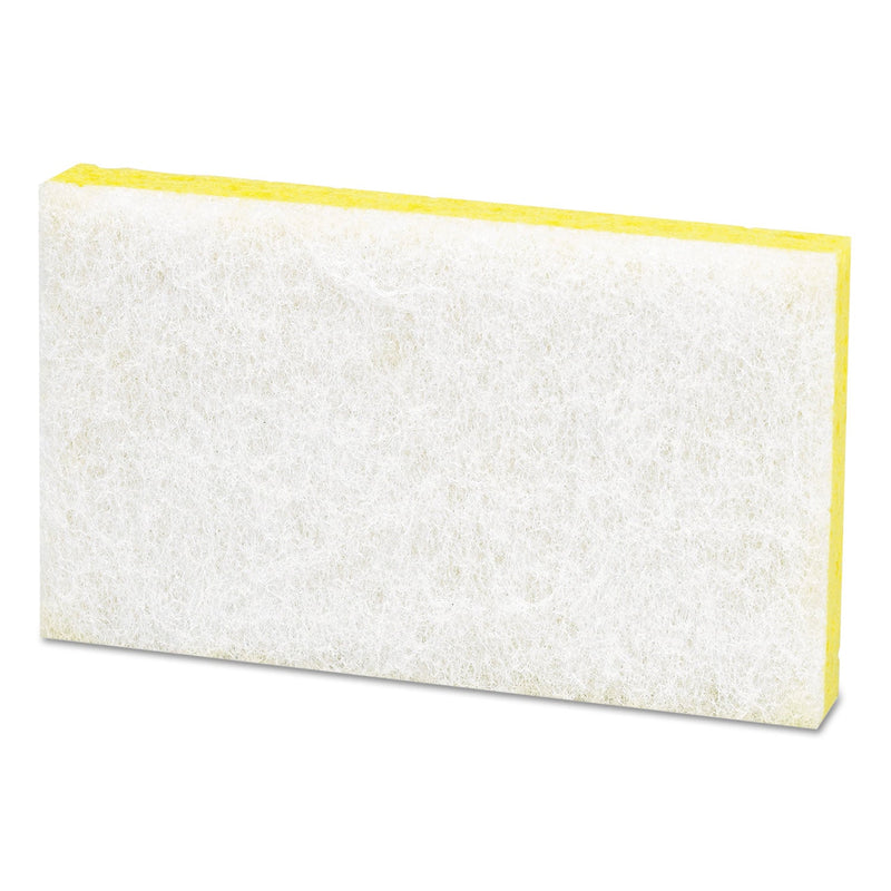 Scotch-Brite Light-Duty Scrubbing Sponge, #63, 3.6 x 6.1, 0.7" Thick, Yellow/White, 20/Carton
