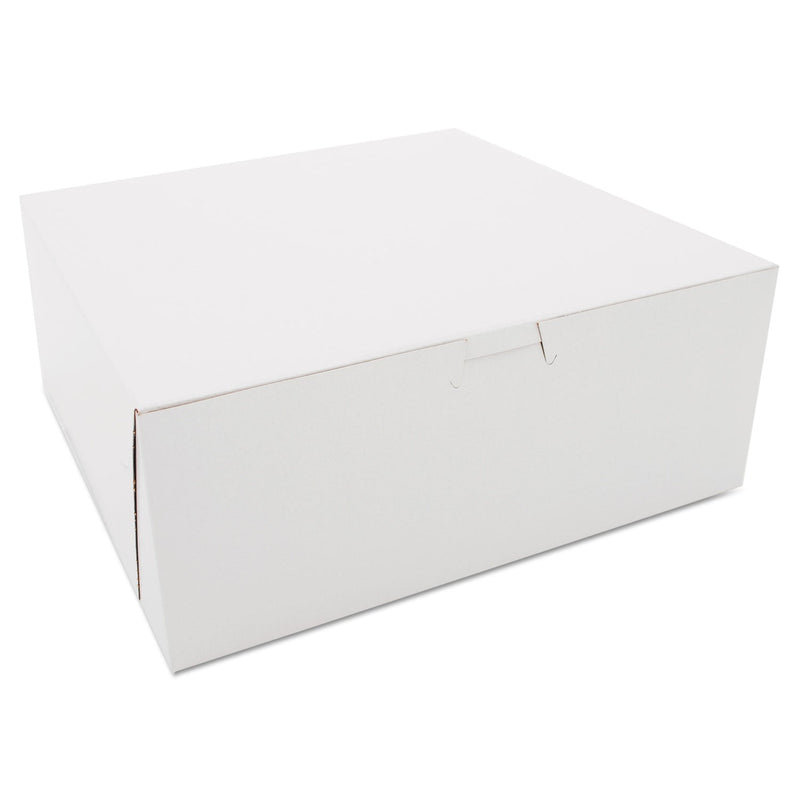 SCT White One-Piece Non-Window Bakery Boxes, 10 x 10 x 4, White, Paper, 100/Carton