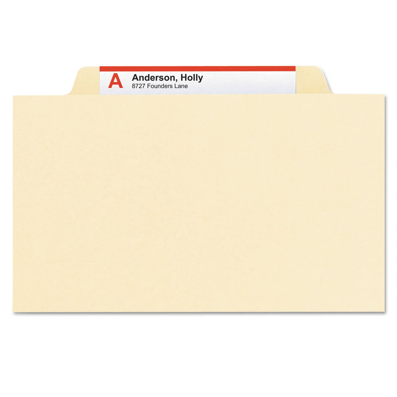 Smead Manila Four- and Six-Section Top Tab Classification Folders, 2 Dividers, Letter Size, Manila, 10/Box