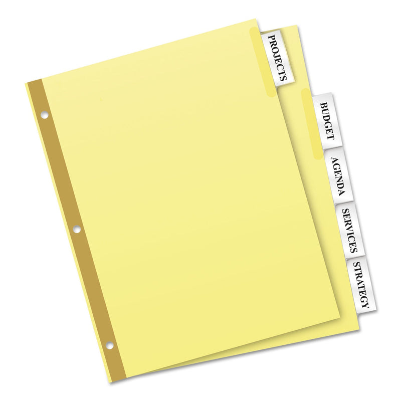 Avery Insertable Big Tab Dividers, 5-Tab, Double-Sided Gold Edge Reinforcing, 11 x 8.5, Buff, Clear Tabs, 1 Set