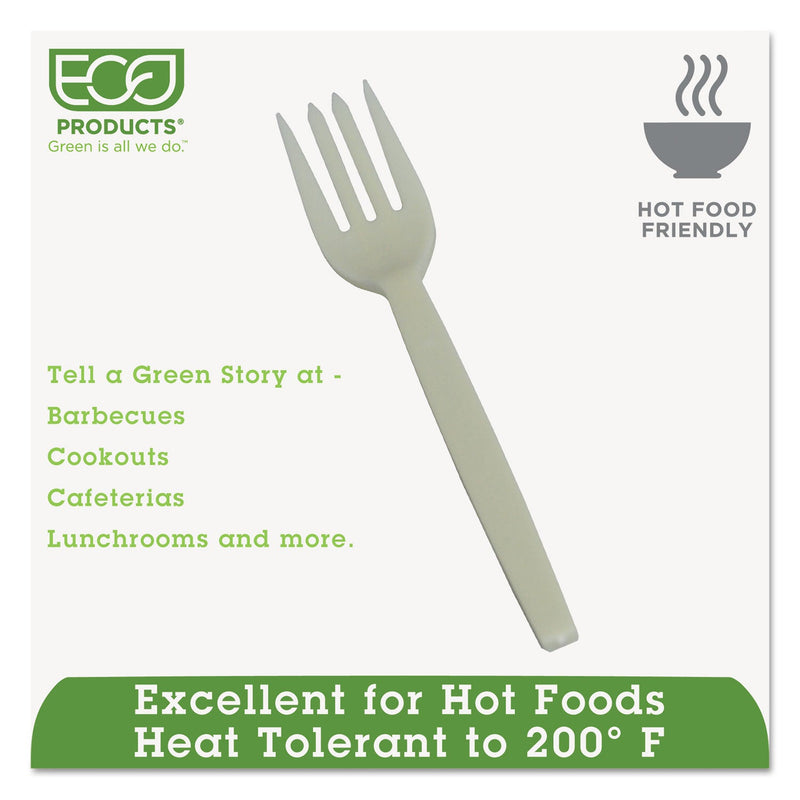 Eco-Products Plant Starch Fork - 7", 50/Pack, 20 Pack/Carton