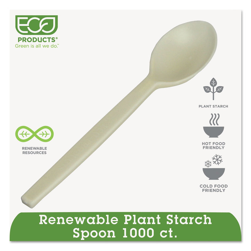 Eco-Products Plant Starch Spoon - 7", 50/Pack, 20 Pack/Carton