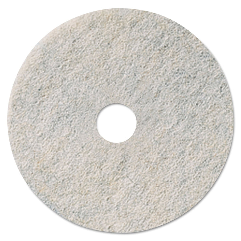 3M Niagara Natural Burnishing Pad, 27" Diameter, White, 5/Carton