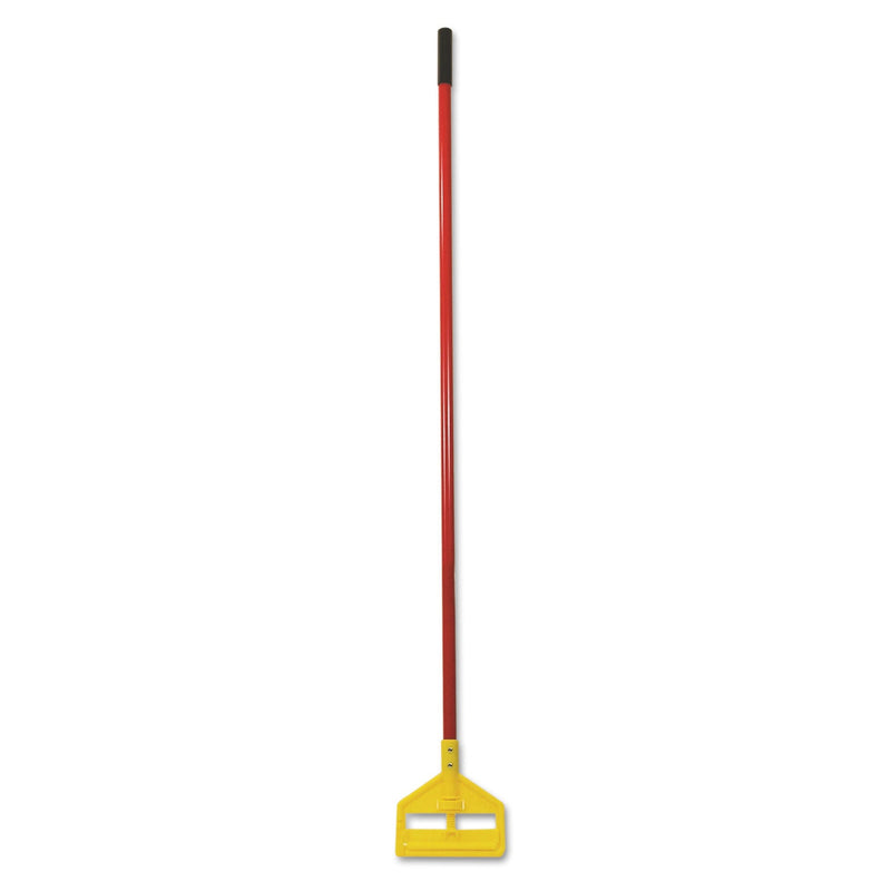 Rubbermaid Invader Fiberglass Side-Gate Wet-Mop Handle, 60", Red/Yellow