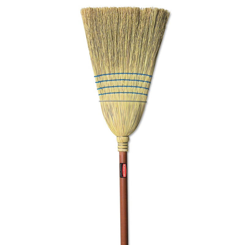 Rubbermaid Corn-Fill Broom, Corn Fiber Bristles, 38" Overall Length, Blue