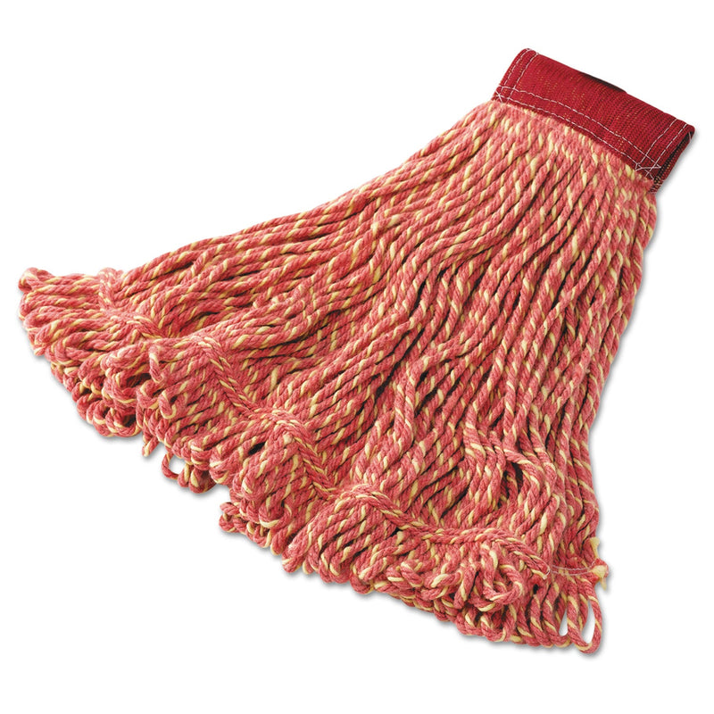Rubbermaid Super Stitch Blend Mop Heads, Cotton/Synthetic, Red, Large