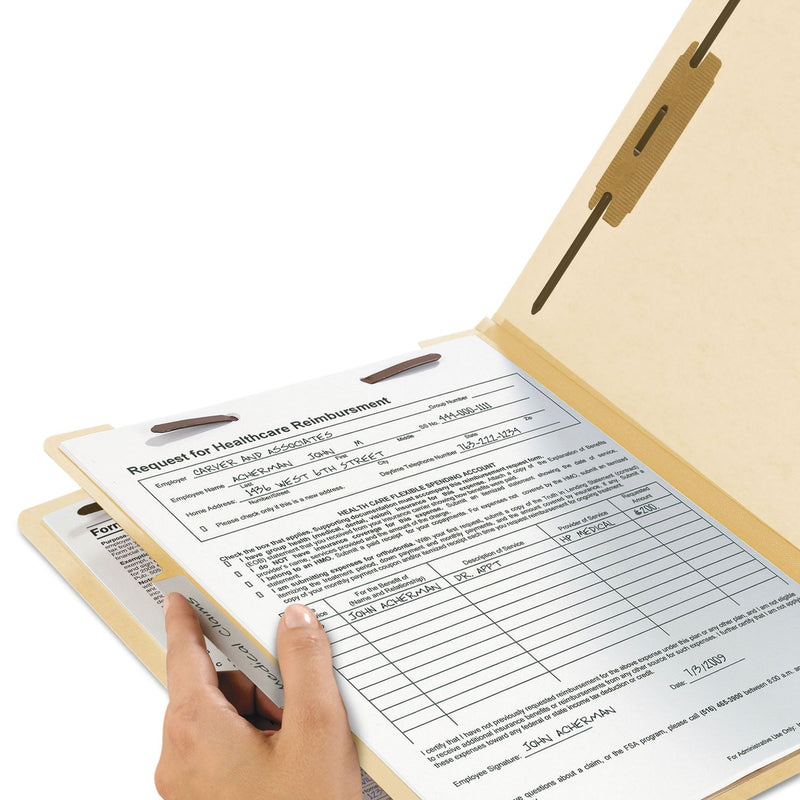 Smead Manila Four- and Six-Section Top Tab Classification Folders, 1 Divider, Letter Size, Manila, 10/Box