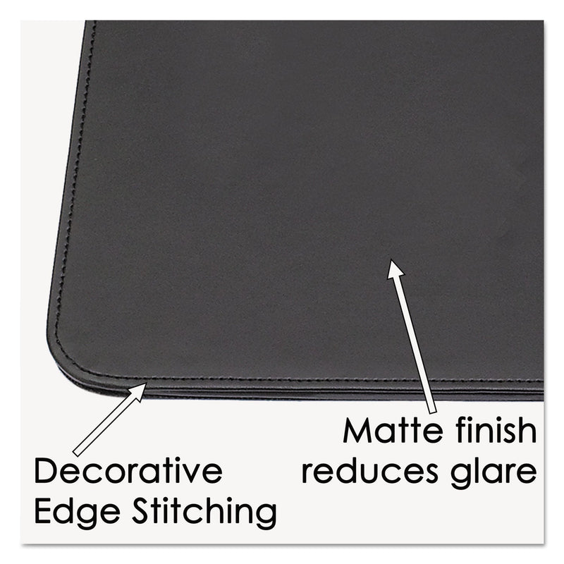 Artistic Sagamore Desk Pad, with Decorative Stitching, 24 x 19, Black
