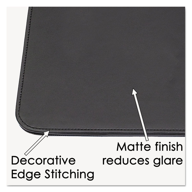 Artistic Sagamore Desk Pad, with Decorative Stitching, 38 x 24, Black