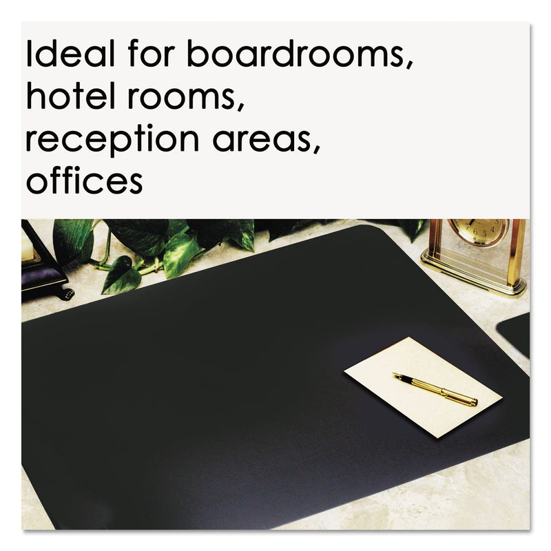 Artistic Leather Desk Pad with Coaster, 19 x 24, Black