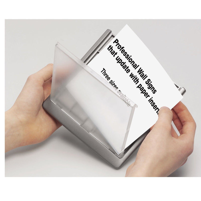 Durable Click Sign Holder For Interior Walls, 6.75 x 0.63 x 5.13, Gray