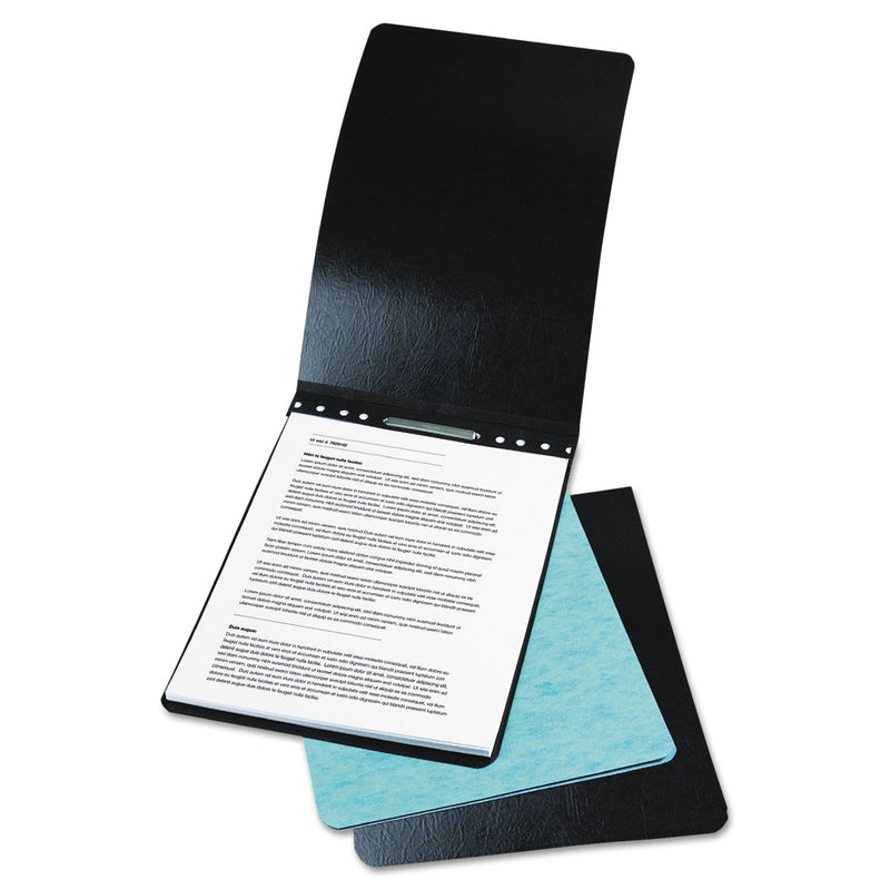 ACCO PRESSTEX Report Cover w/Tyvek Reinforced Hinge, Top Bound, Two-Piece Prong Fastener, 3" Capacity, 8.5 x 11, Black/Black
