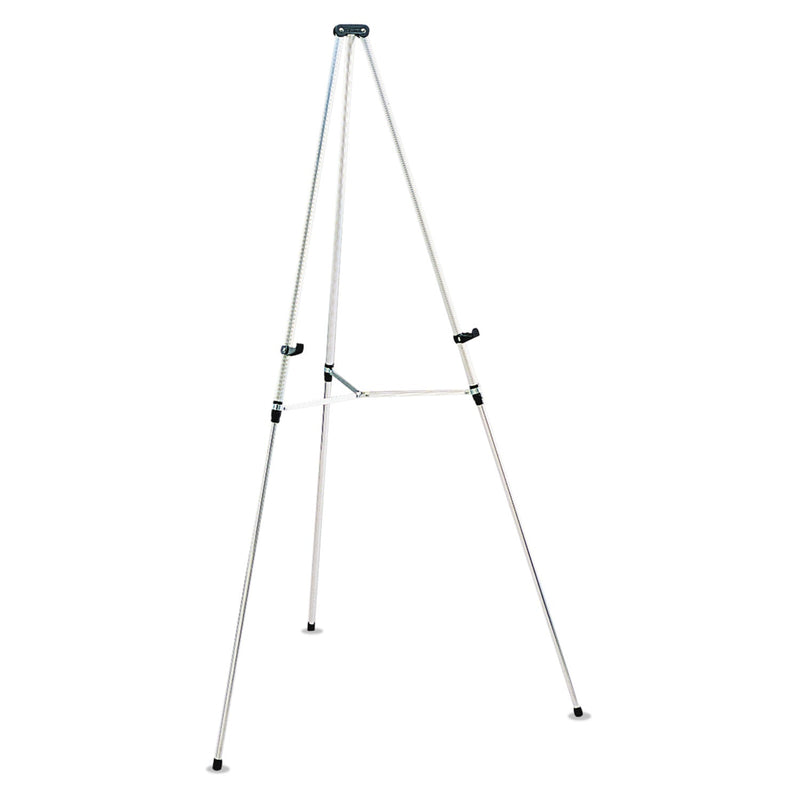 Quartet Lightweight Telescoping Tripod Easel, 38" to 66" High, Aluminum, Silver