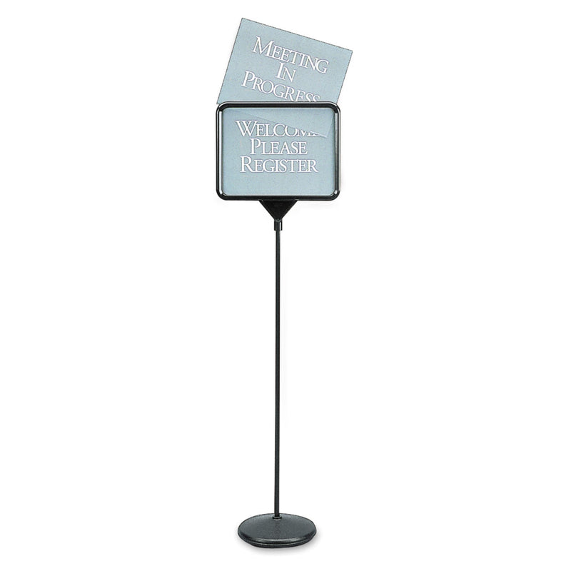 Quartet Sign(ware) Pedestal Sign, 14 x 11, Assorted Signage, Black Frame