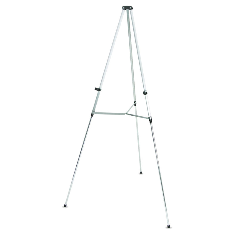 Quartet Lightweight Telescoping Tripod Easel, 38" to 66" High, Aluminum, Silver