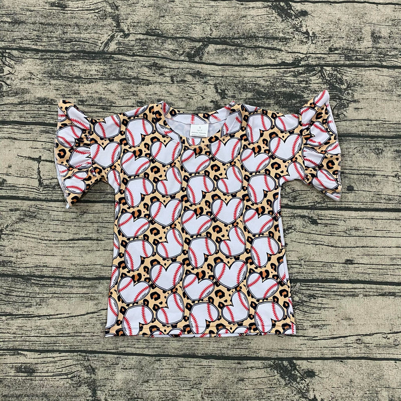 Leopard baseball ruffle top