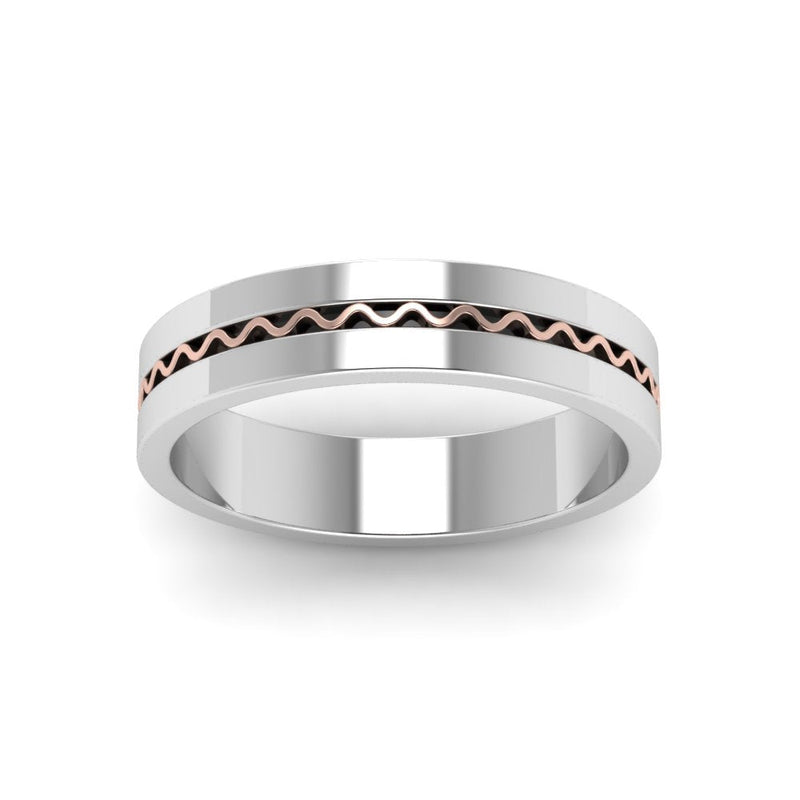 Mens Wave Comfort Fit Wedding Ring