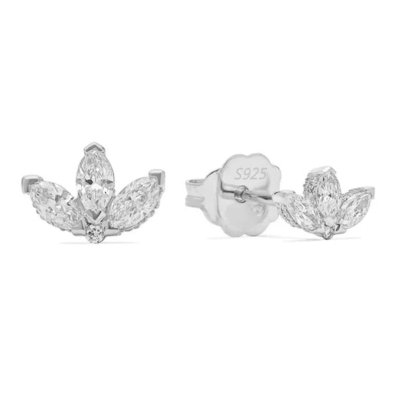 Solis Golden Blossom Studs with Cubic Zirconia