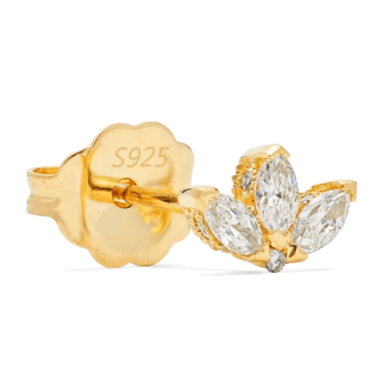 Solis Golden Blossom Studs with Cubic Zirconia
