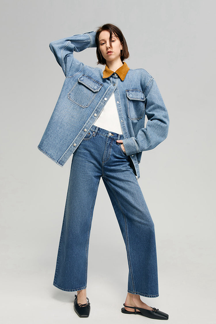 The Cityer Crop Wide Jeans HJ009