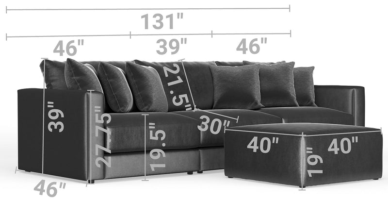Remington - Modular Sofa And Cocktail Ottoman