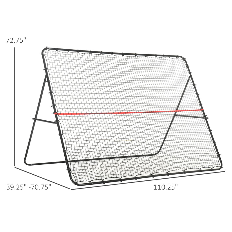 Soccer Rebounder Net, Adjustable and Foldable Multi-Sport Training Bounce Back Net, Target Goal for Soccer Practice and Training, 8.5' x 6.5'