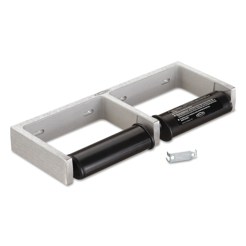 Bobrick ClassicSeries Toilet Tissue Dispenser for Two Rolls, 12.5 x 4 86 x 1.5, Satin Finish Cast Aluminum