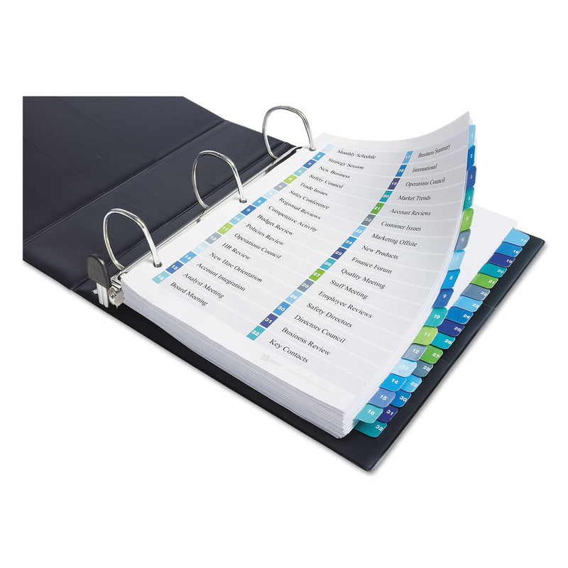 Avery Customizable TOC Ready Index Double Column Multicolor Tab Dividers, 32-Tab, 1 to 32, 11 x 8.5, White, 1 Set