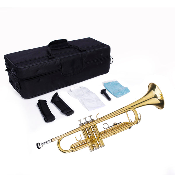 Drop B Tone Adjustable Trumpet Gloves Set Plaint Golden