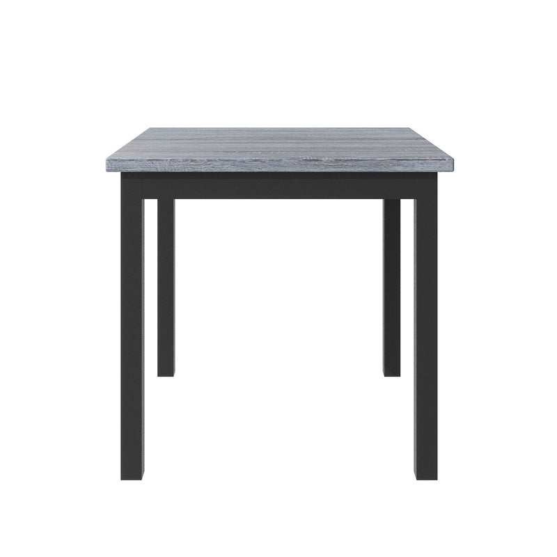 TOPMAX 5-Piece Counter Height Dining Set Wood Square Dining Room Table and Chairs Stools w/Footrest & 4 Upholstered high-back Chairs,Black