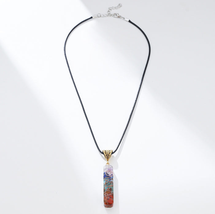 Retro Reiki Healing Energy Crystal Pendant Natural Stone For Yoga Meditation Spiritual 7 Chakra Jewelry Necklace Amulet