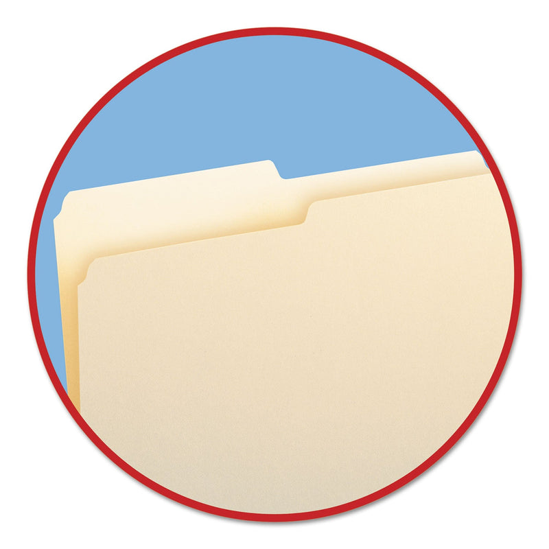 Smead Manila File Folders, 1/2-Cut Tabs: Assorted, Letter Size, 0.75" Expansion, Manila, 100/Box