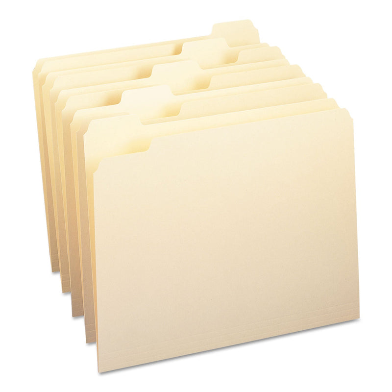 Smead Manila File Folders, 1/5-Cut Tabs: Assorted, Letter Size, 0.75" Expansion, Manila, 100/Box