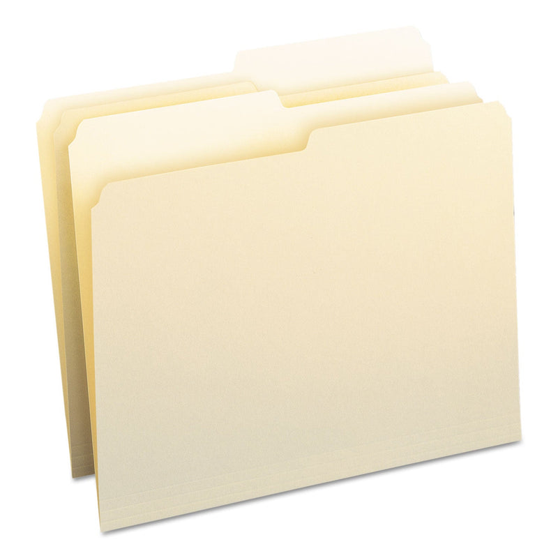 Smead Manila File Folders, 1/2-Cut Tabs: Assorted, Letter Size, 0.75" Expansion, Manila, 100/Box