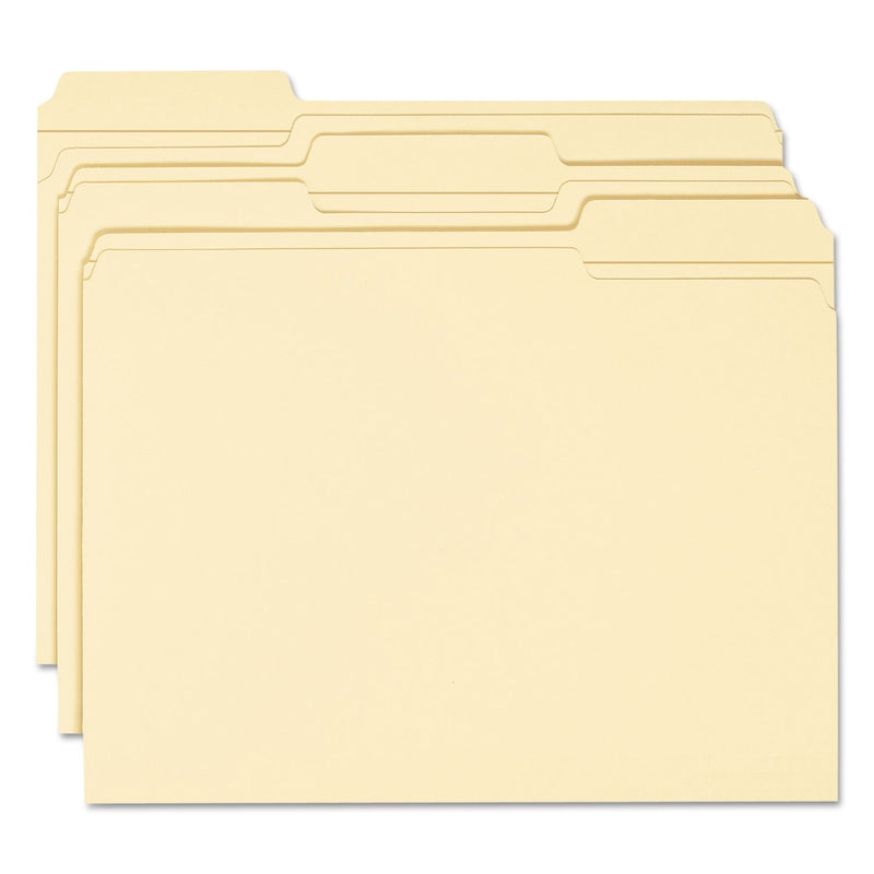 Smead Expandable Heavyweight File Folders, 1/3-Cut Tabs: Assorted, Letter Size, 1.5" Expansion, Manila, 50/Box