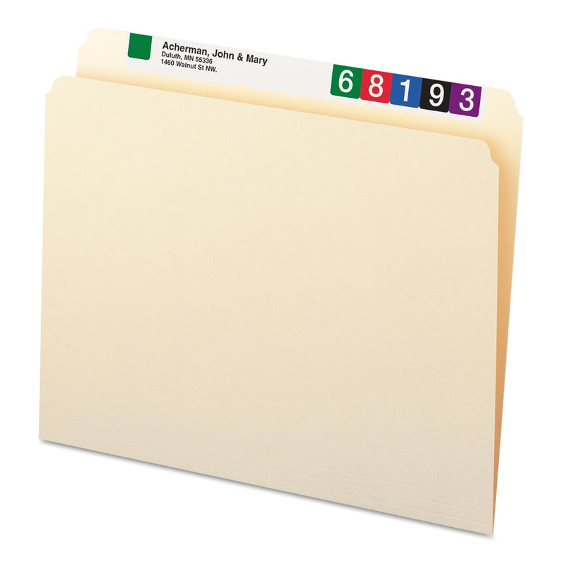 Smead Manila File Folders, Straight Tabs, Letter Size, 0.75" Expansion, Manila, 100/Box