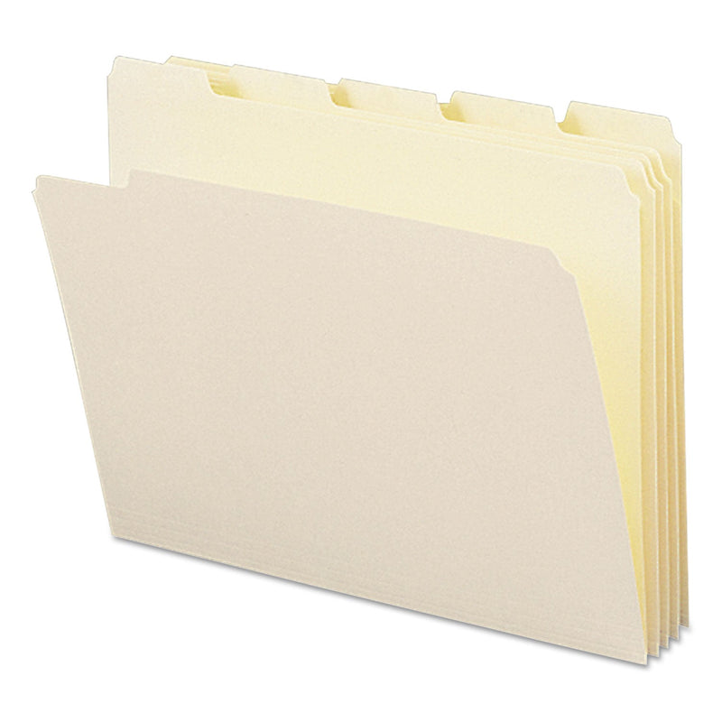 Smead Manila File Folders, 1/5-Cut Tabs: Assorted, Letter Size, 0.75" Expansion, Manila, 100/Box