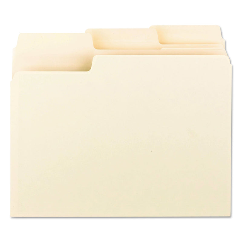 Smead Erasable SuperTab File Folders, 1/3-Cut Tabs: Assorted, Letter Size, 0.75" Expansion, Manila, 24/Pack