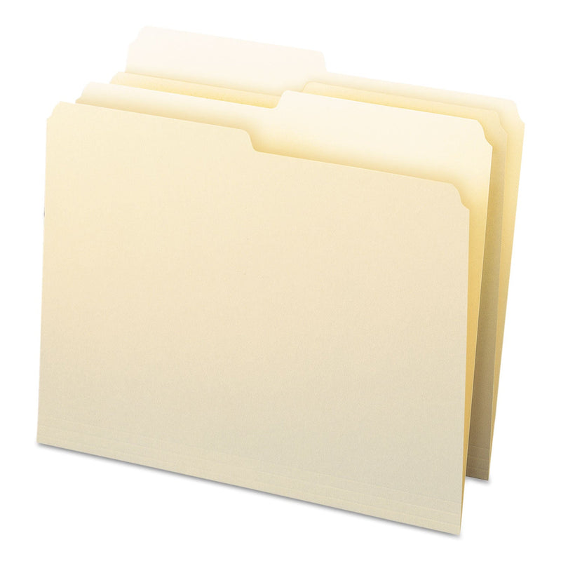Smead Manila File Folders, 1/2-Cut Tabs: Assorted, Letter Size, 0.75" Expansion, Manila, 100/Box