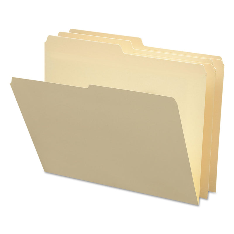 Smead Manila File Folders, 1/2-Cut Tabs: Assorted, Letter Size, 0.75" Expansion, Manila, 100/Box