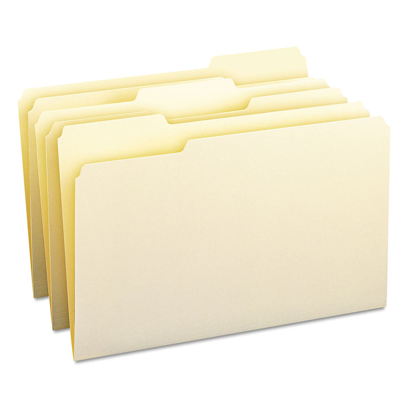 Smead Manila File Folders, 1/3-Cut Tabs: Assorted, Legal Size, 0.75" Expansion, Manila, 100/Box