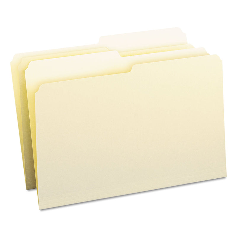 Smead Manila File Folders, 1/2-Cut Tabs: Assorted, Legal Size, 0.75" Expansion, Manila, 100/Box