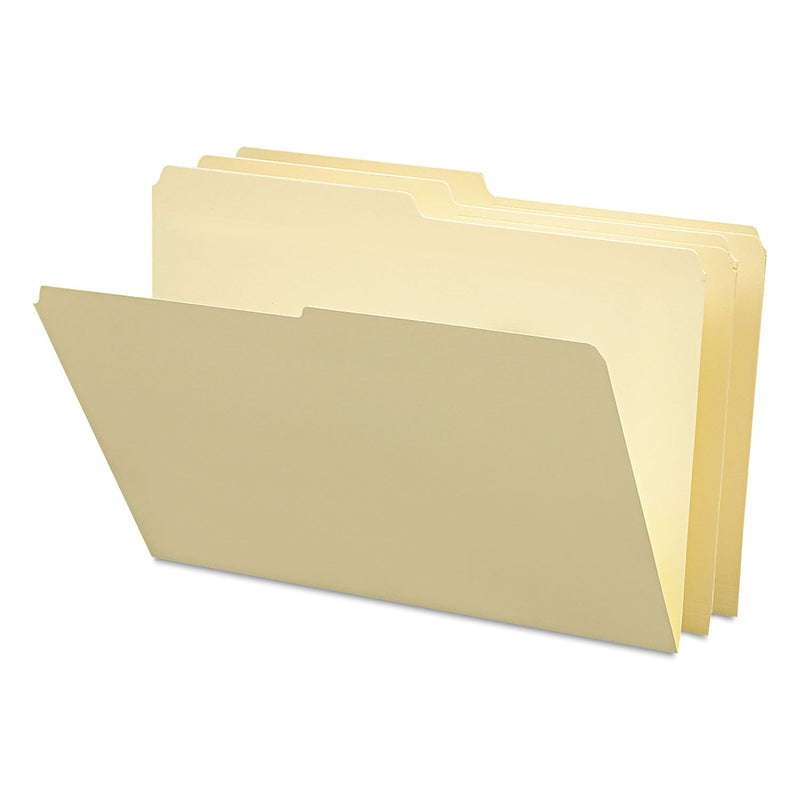 Smead Manila File Folders, 1/2-Cut Tabs: Assorted, Legal Size, 0.75" Expansion, Manila, 100/Box